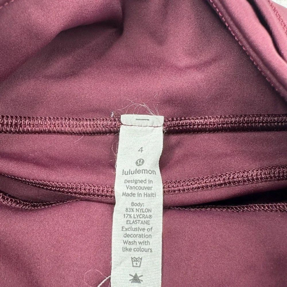 Lululemon Fast & Free Crop Cassis Red Maroon - Picture 5 of 15